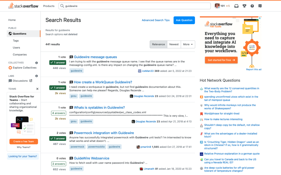 Guidewire is Now on Stack Overflow