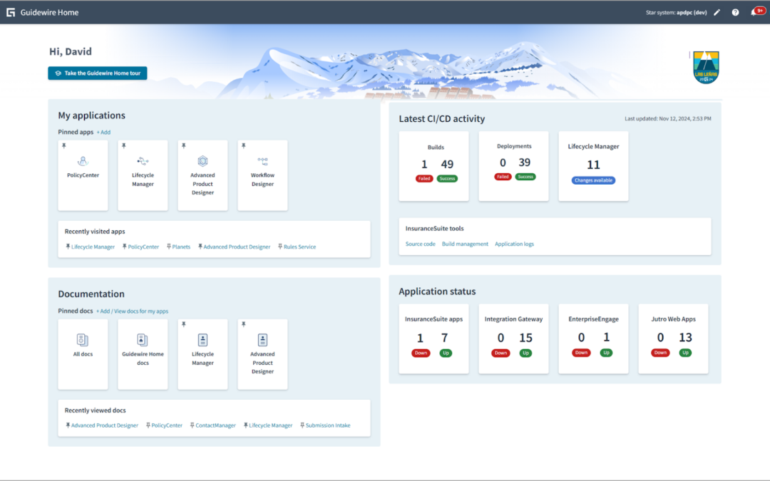 Guidewire Home: A unified Guidewire Cloud Platform experience